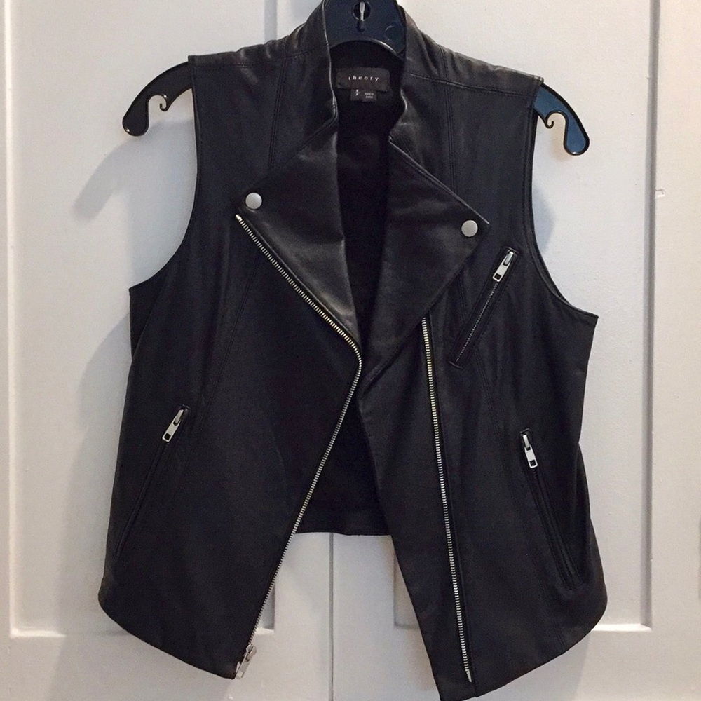 Theory Zida 100% Leather Vest - Small